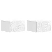 Sieninis naktinis staliukas 2 pcs Itin blizgi balta
