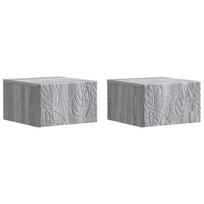Sieninis naktinis staliukas 2 pcs Pilka Sonoma