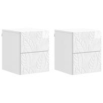 Sieninis naktinis staliukas 2 pcs Itin blizgi balta
