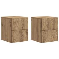 Sieninis naktinis staliukas 2 pcs Artisano ąžuolo