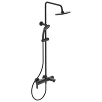 Dušo komplektas Ideal Standard Cerafine O su vonios maišytuvu, 20 cm, matinė juoda, BC525XG