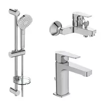 Dušo komplektas Ideal Standard Esla, su vonios ir kriauklės maišytuvu, 3 režimai, chromas, BC264AA