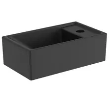 Ideal Standard Tempo vonios kriauklė, 37x21 cm, montuojama ant paviršiaus, be perpildymo, su maišytuvo anga dešinėje pusėje, juoda, E2112V3