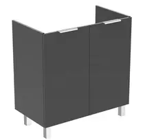 Vonios spintelė Ideal Standard Eurovit+, (be praustuvo) 84x80x44 cm, 2 durys, kairės/dešinės montavimas, blizgi pilka, R0262TI