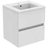 Vonios spintelė Ideal Standard Eurovit, 55x50x44 cm, su kriaukle 2 stalčiai, blizgi balta, R0571WG