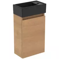 Vonios spintelė Ideal Standard Eurovit+, 55x35x20 cm, su kriaukle, 1 durys, natūralus ąžuolas/matinis juodas, R0578Y8