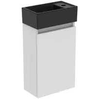 Vonios spintelė Ideal Standard Eurovit+, 55x35x20 cm, su kriaukle, 1 durys, blizgi balta/matiniu juodu, R0578WG