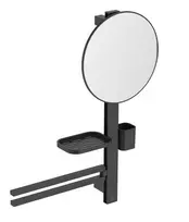 Ideal Standard BD588XG vonios veidrodis su dvigubais rankenėlėmis, lentynėle ir dantų šepetėlio laikikliu, matinė juoda