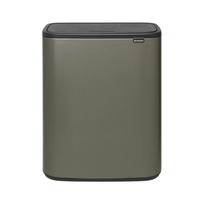Šiukšliadėžė Brabantia Bo Touch 2x30, platina sp., 60 l, 65.6 cm x 54.5 cm