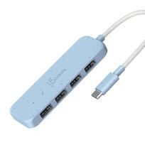 j5create 4-in-1 USB-C auf 4-Port Typ-A Hub(Umweltfreundlich), 4 USB-A mit 10Gbps SuperSpeed, USB-C Dongle | Kompatibel mit MacBook Pro, MacBook Air, iPad, Mac Mini und weiteren Typ-C Geräten(JCH341EC)