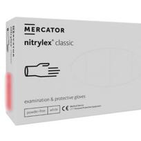 Vienkartinės nitrilinės pirštinės Mercator Nitrylex Classic white L 100 vnt.