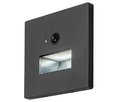 Rabalux 77197-LED Laiptų šviestuvas LUNCA su judesio ir sutemos jutikliu 1W/230V 3000/4500/6500K Juodas