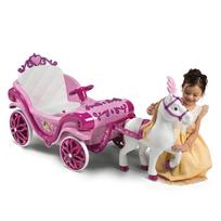 Huffy Elektrinė Disney Princesė karieta su arkliu 6 V rožinė