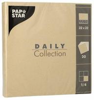 Popierinės servetėlės Pap Star Daily Collection, 32 cm x 32 cm, smėlio ruda sp., 20 vnt.