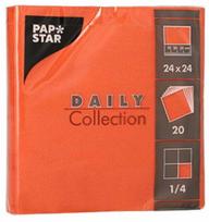 Popierinės servetėlės Pap Star Daily Collection, 24 cm x 24 cm, oranžinė sp., 20 vnt.