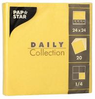 Popierinės servetėlės Pap Star Daily Collection, 24 cm x 24 cm, geltona sp., 20 vnt.