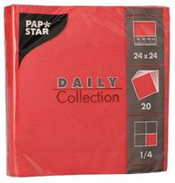 Popierinės servetėlės Pap Star Daily Collection, 24 cm x 24 cm, raudona sp., 20 vnt.