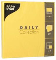 Popierinės servetėlės Pap Star Daily Collection, 32 cm x 32 cm, geltona sp., 20 vnt.