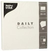 Popierinės servetėlės Pap Star Daily Collection, 32 cm x 32 cm, balta sp., 20 vnt.