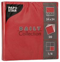 Popierinės servetėlės Pap Star Daily Collection, 24 cm x 24 cm, bordo sp., 20 vnt.