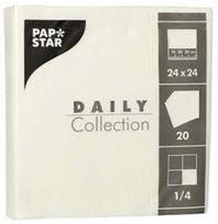 Popierinės servetėlės Pap Star Daily Collection, 24 cm x 24 cm, balta sp., 20 vnt.