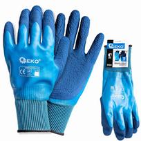 Darbo pirštinės lateksinės Geko G75030, suaugusiems, mėlyna sp., 10