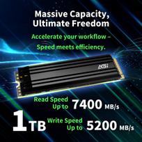 SSD AGI 750xTBW rating MTBF 2000000 h Read speed 7400MB/s Write speed 5200MB/s NVMe Yes PCI Express 4.0 M.2 1000GB AGI1T0G44AI828-CB