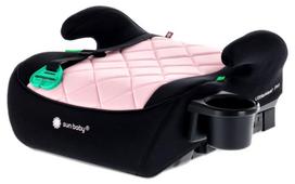 Automobilinė kėdutė, paaukštinimas (booster) ISOFIX 125–150 cm, puodelio laikiklis LittleNestPro juoda rožinė Sun Baby