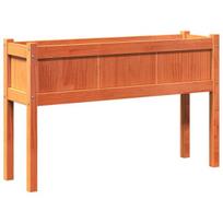 Sodo Lovelis，Gėlių dėžė，Gėlių vazonas su kojelėmis, vaško rudas, 110x31x70cm, pušis CFE91676