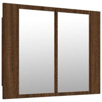 Veidrodinė LED vonios spintelė, ruda, 60x12x45cm, mediena CFE7697758