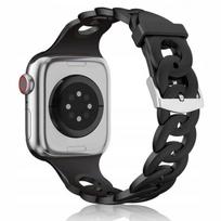 „BestAccessories" silikoninis dirželis laikrodžiui A. Watch 4 5 6 7 8 9 10 11 SE 40 mm 41 mm 42 mm, juodas