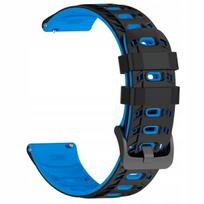 „BestAccessories" silikoninis laikrodžio dirželis 22mm, juodas, tamsiai mėlynas