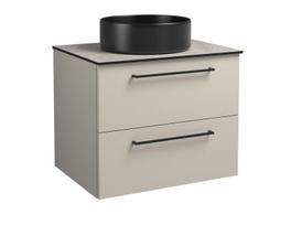 Apatinė vonios spintelė RB Bathroom Joy su juodu praustuvu, 61 cm, pilka