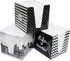 Popierinis kubas baltas 9x9x9 puodelyje - INTERDRUK