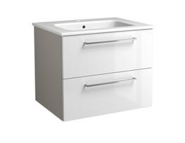 Apatinė vonios spintelė su praustuvu RB Bathroom Joy 61 cm, pilka/balta