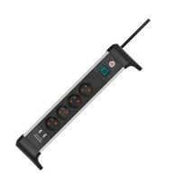 Brennenstuhl Alu-office-line prailginimo laidas su Usb, 4 lizdai