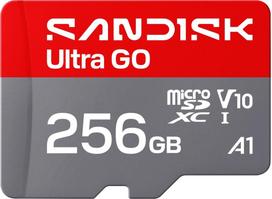 SanDisk microSDXC Ultra GO 256GB (UHS-I, V10, U1, C10, A1, R190MB/s, Full Video HD (00226980)