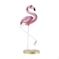Flamingo sodas skulptūra su elegantišku stovu lauko dekoravimui 10x10x25cm