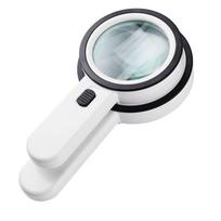 30x rankinis didinamasis stiklas su 12 LED šviesų antikvariniams daiktams ir skaitymui Classic 12 LED with ABS button