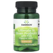 Swanson, Ultimate 16 padermės probiotikas, su FOS, 3,2 milijardo KSV, 60 EMBO Veggie kapsulių AP