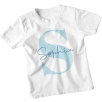 Personalised Sophia Name Initial S Girls T-Shirt Custom Kids Tee 140