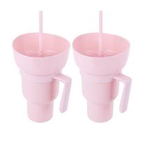 New 2 IN 1 Creative Popcorn Snack Cup Integrated Beverage Cup with Handle Portable Beverage Cup Novel Design and Many Functions