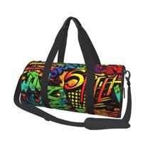 Neono Grafiti Meno Spaudinys Kelioninė Duffle Krepšys Unisex Lengvas Vandeniui Atsparus Patvarus Rankinės Joga Sporto Salė Sporto Krepšys Fitneso Krepšiai Dovanos black