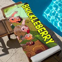 Towel Beach Bath Quick-Drying Lightweight Portable Sauna Cartoon B-B-Brickle-berryS-ES Camping Swim Pool Travel W30*H60(CM)