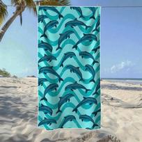 Koi Fish & Sea Turtle Marine Beach Towel,Soft Quick-Drying,Perfect For Portable Outdoor Travel,Swimming,Camping And Summer Beach W40*H60(CM)