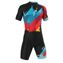 2026 Men's and Women's Summer Short-sleeved Triathlon Onesie Blue and Red Color Matching Quick-drying Cycling Suit Cycling Suit XS