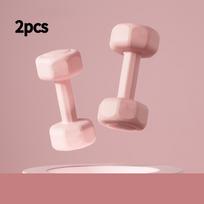 Durable Pe Coated Dumbbell Set For Women And Men Ideal For Home Fitness And Strength Training 1kg rožinė