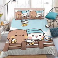 Cartoon Bubu Dudu  Lovers Duvet Cover Set Home Style Bedding Soft Laundry Cotton Bed 3 Piece Set Student Dormitory Gift 135x200cm