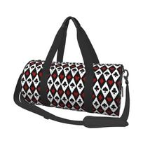 Poker Aces Pattern Portable Sports Gym Yoga Bag Playing Cards Symbol Reusable Oxford Handbag Unisex Large Travel Fitness Bag