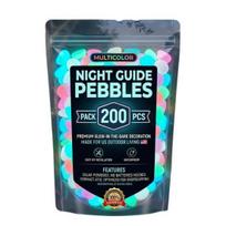 Resin Glow-in-the-Dark Pebbles, Night Guide Luminous Stones, Decorative Aquarium Fish Tank Rocks, Glow in The Dark Garden Stones, Glowing Stones 200pcs įvairiaspalvis